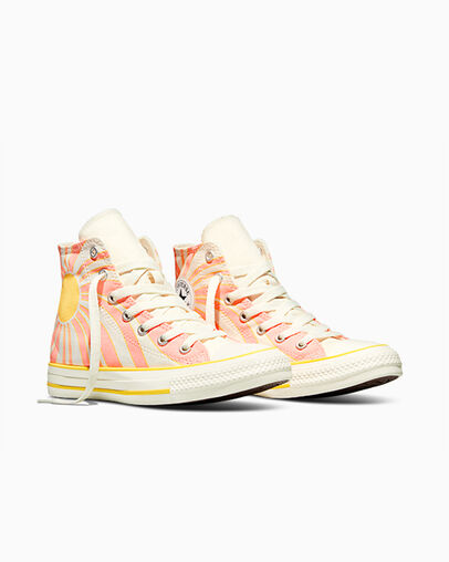 Chuck Taylor All Star Sunshine Egret/All Heat/Sunny Outlook, Top and Side View