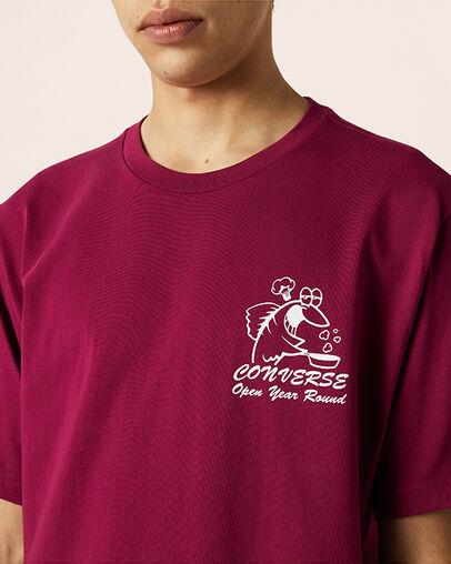 Fish Fry Shop Tee Rose Maroon, Detail View