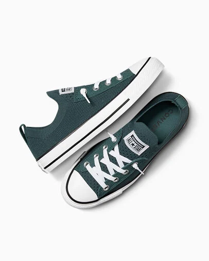 Chuck Taylor All Star Shoreline Knit True Natur Green/White/Black, Angled View