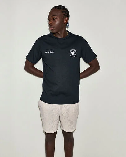 Original All Star T-Shirt Converse Black, Front View