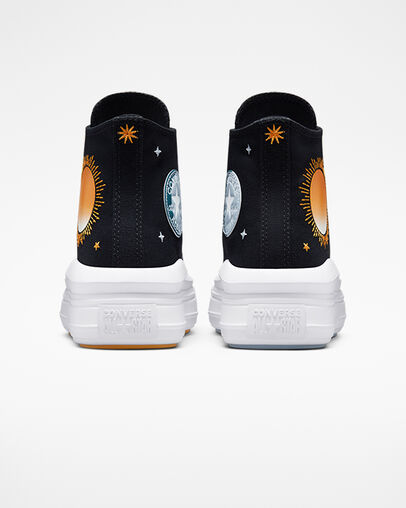 Chuck Taylor All Star Move Platform Celestial Black/Thriftshop Yellow, Heel View