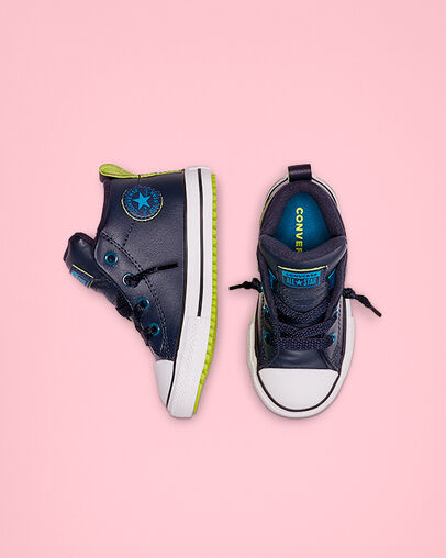 Two-Tone Hiker Leather Chuck Taylor All Star Street Obsidian/Green Abyss/Bold Lime