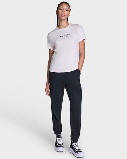 Trio Embroidered T-Shirt Pale Petal Red, Detail View