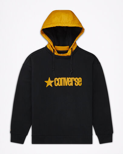 Removable Hooded Crew Converse Black, Front View