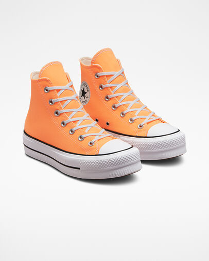converse blanche orange