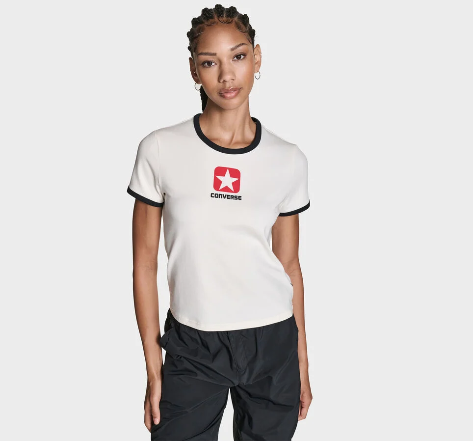 Retro Box Star T-Shirt Converse Egret