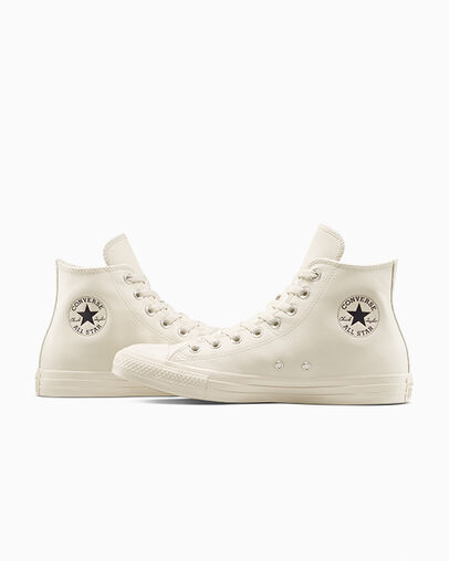 Chuck Taylor All Star Water-Repellent Leather Light Dune/Black/Light Dune, Detail Angle View