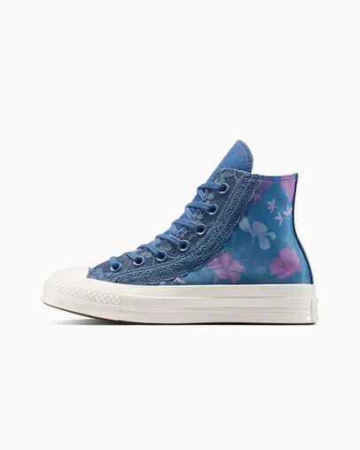 Chuck 70 Floral Satin Slacker Blue/Egret/Obsidian, Inner Side View
