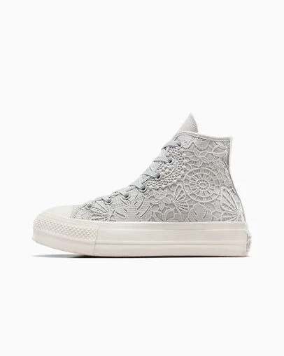 Chuck Taylor All Star Lift Platform Butterflies Fossilized/Egret/Fossilized, Inner Side View