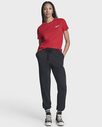 Retro Chuck Taylor Patch Joggers Black, Front View