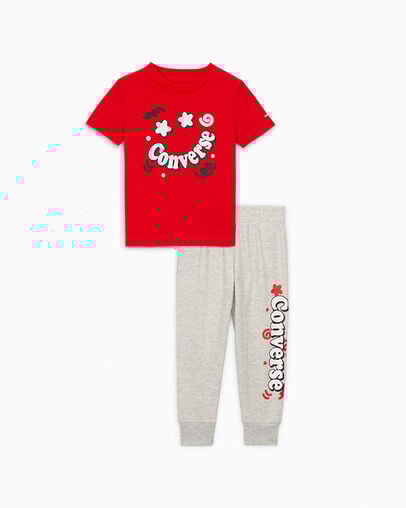 Squiggle T-Shirt & Joggers Set Grey Heather, Front View