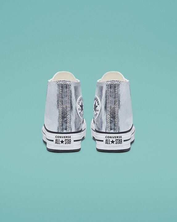 silver high top converse