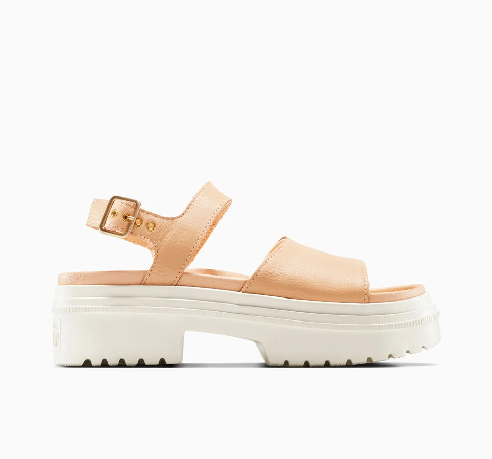 Converse Chuck Taylor All Star Lugged Heel Sandal Leather Coastal Dune/Egret/Light Gold