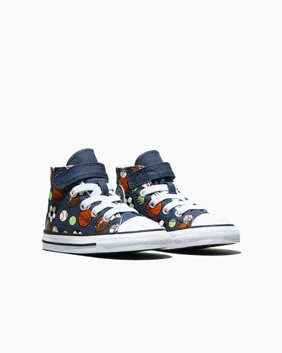 Chuck Taylor All Star Easy-On Sports Navy/Orange/Unerthed, Top and Side View