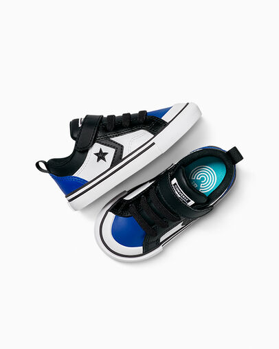 Pro Blaze Strap Easy-On White/Blue/Black, Angled View