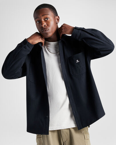 Button-Down Shirt Converse Black, Front View