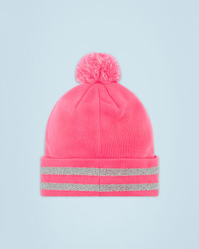 Reflective Beanie Pink Pow, 3/4 View