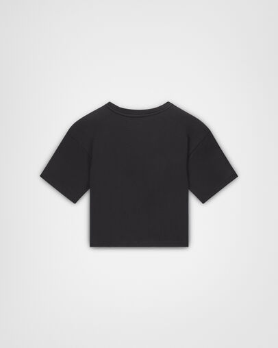 Star Chevron Iridescent Boxy Crew Neck Short Sleeve Black, Back View