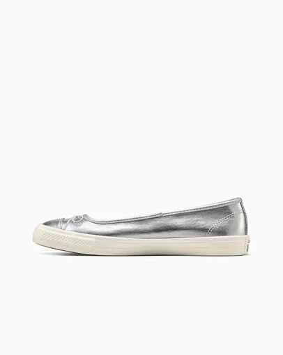 Chuck Taylor All Star Dainty Ballerina Metallic Silver/Egret/Silver, Inner Side View