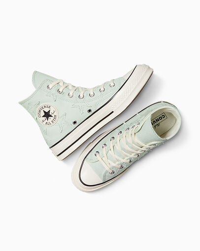 Chuck 70 Archive Stars Rainwashed Grey/Egret/Black, Angled View