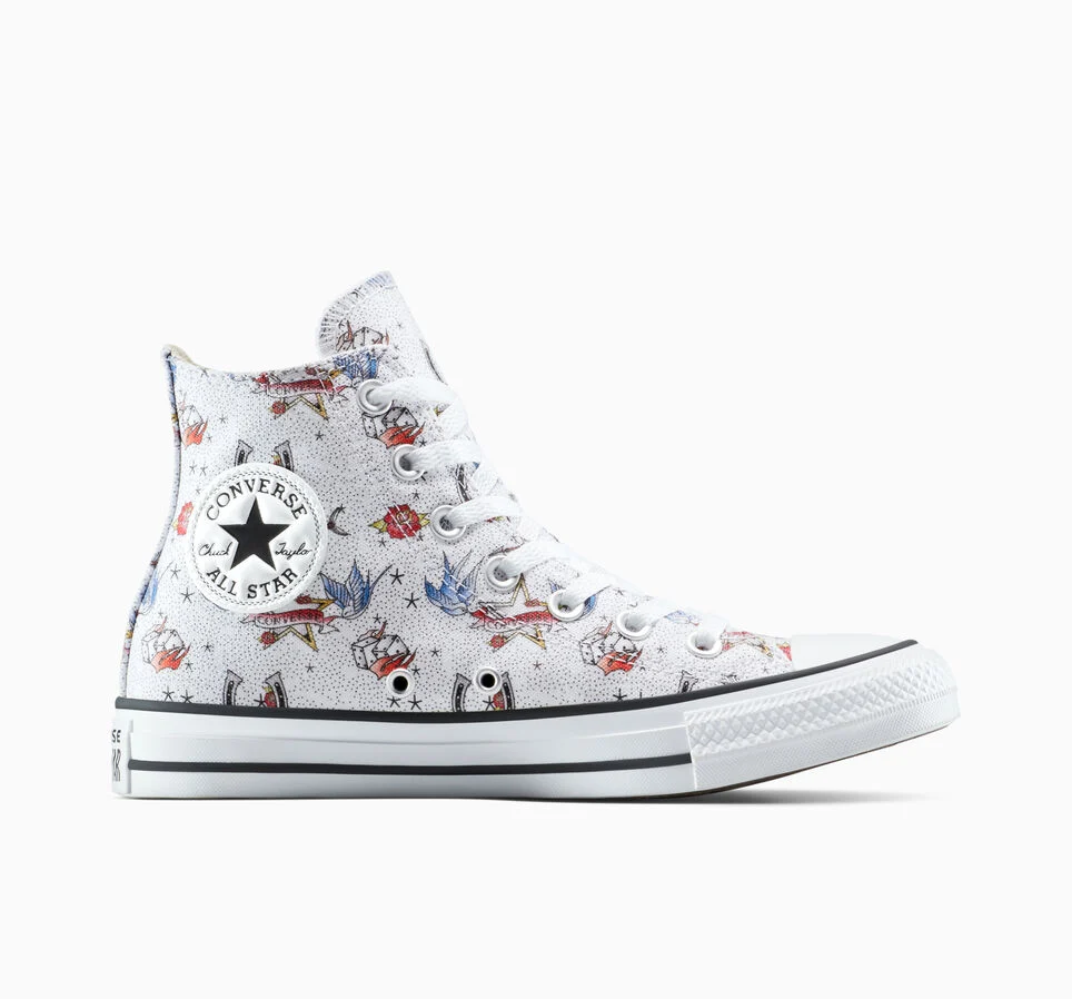 Chuck Taylor All Star Tattoos White/Black/Fire Drill