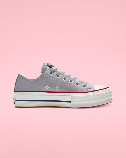 Custom Chuck Taylor All Star Platform Leather Low Top dolphin