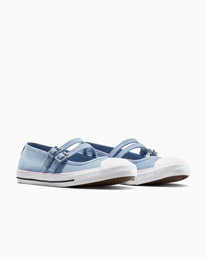 Chuck Taylor All Star Dainty Mary Jane Wet Stone/Sugar Berry/White, Top and Side View