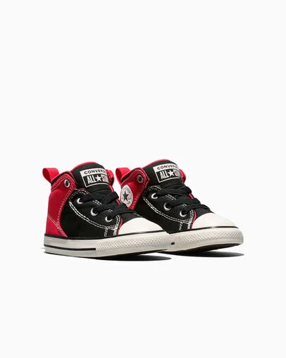 Chuck Taylor All Star High Street Varsity Black/Red/White, Top and Side View