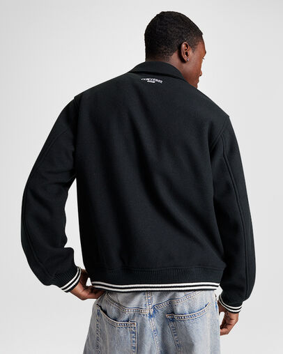 "C" Retro Varsity Jacket Converse Black, Back View