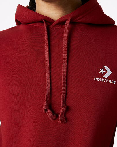 Star Chevron Embroidered Pullover Hoodie Back Alley Brick