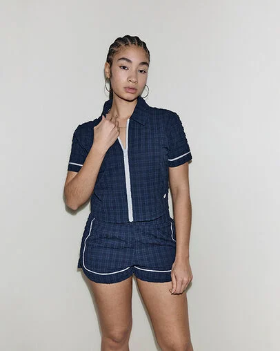 Festival Zip Polo Converse Navy, Front View