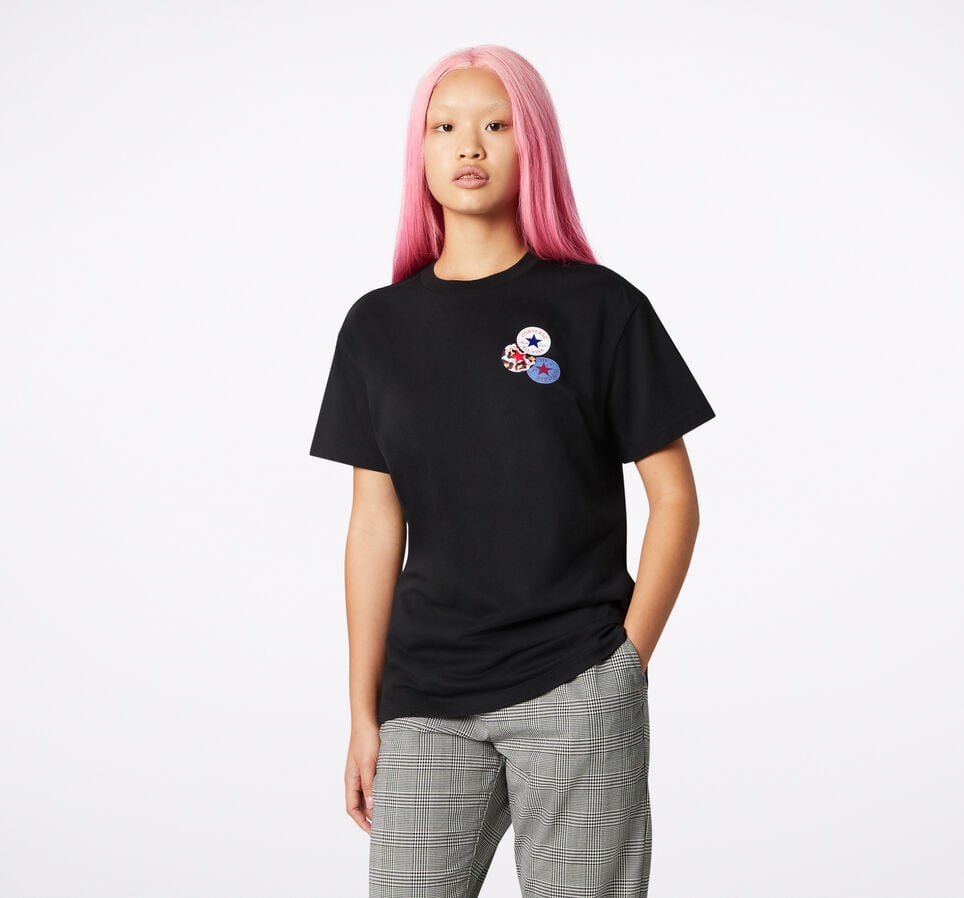 Logo Distort Tee Converse Black