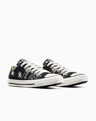 Chuck Taylor All Star Paisley Black/Egret/Black, Top and Side View