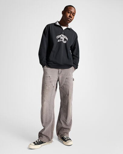 Retro Quarter Zip Converse Black, Back View