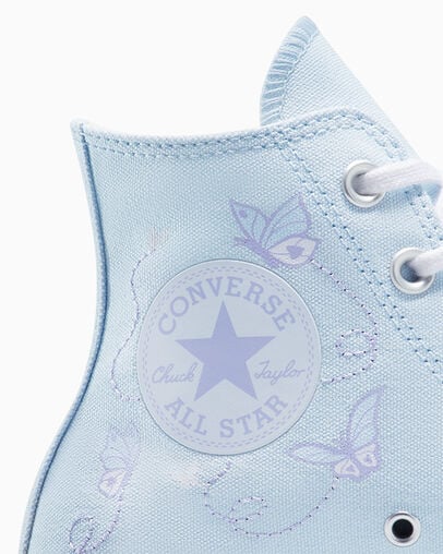 Chuck Taylor All Star Lift Platform Butterflies Blue Supermoon/White/Black, Detail Angle View