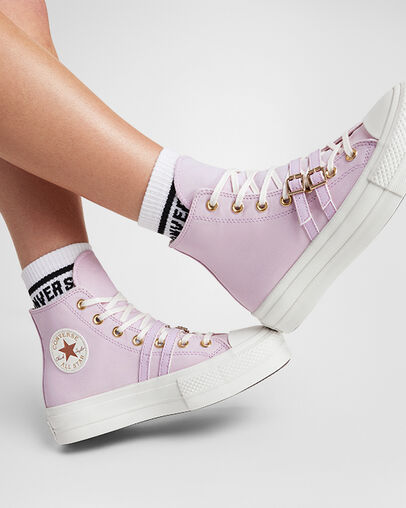 Chuck Taylor All Star Lift Platform Buckle Summit Pink/Egret/Black, Reflective View