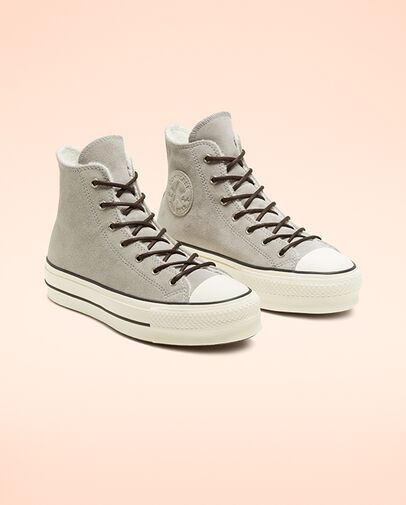 Sherpa Chuck Taylor All Star Platform Wolf Grey/Egret/Black