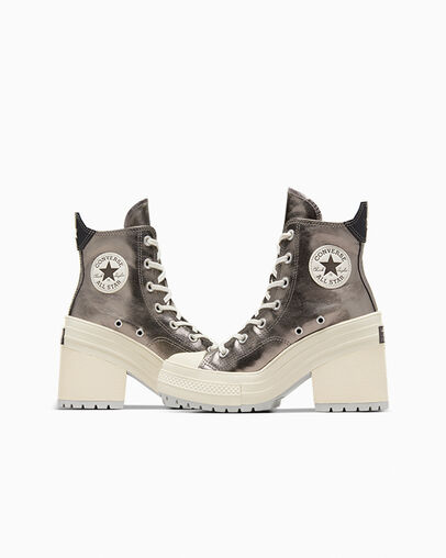 Chuck 70 De Luxe Heel Metallic Metallic Gunmetal, Detail Angle View