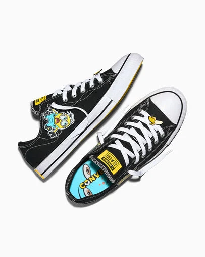 Converse x Minions Chuck Taylor All Star Black/Multi/White, Angled View