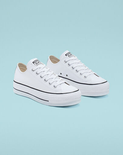 Chuck Taylor All Star Leather Platform Low Top White/Black/White