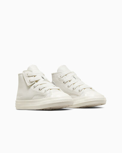 Chuck 70 Easy On Leather Vintage White/Moonbathe Grey/Egret, Top and Side View