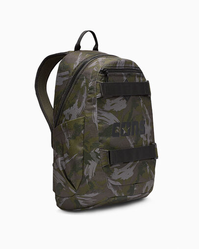 Camo Utility Backpack Paint Camo - Cave Green, Back View