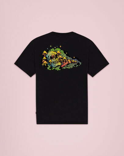 Black Light Skull Short Sleeve T-Shirt Converse Black, Back View
