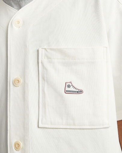 All Star Baseball Jersey Egret, Detail View