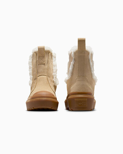 Chuck Taylor All Star Chelsea Lugged Suede Warm Quarry/Egret/Gum, Heel View