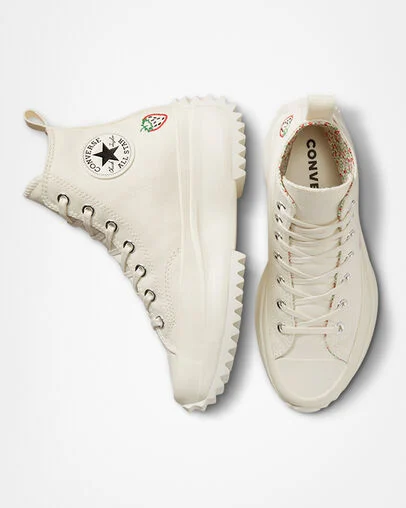 Run Star Hike Platform Festival Fruits Egret/Egret/Sunrise Pink, Top and Side View