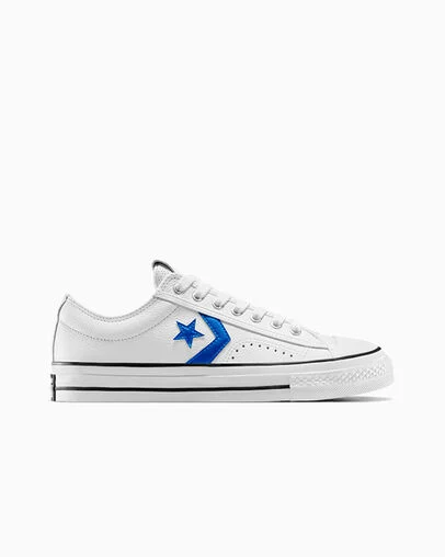 Star Player 76 Leather & Metallic Vintage White/Blue/Black, Outer Side View