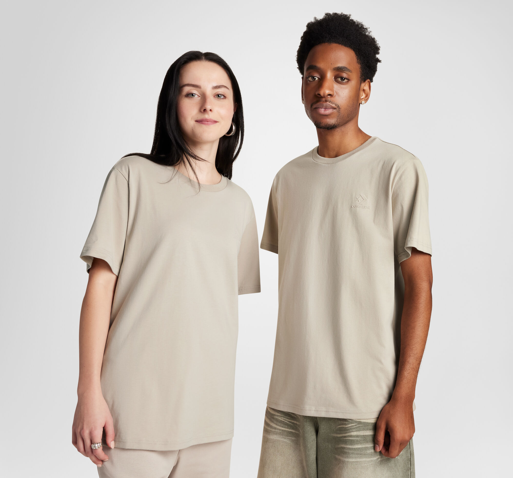 Chevon Tシャツ　シェボン　XL ベージュ Converse Go-To Star Chevron Debossed T-Shirt Unisex T-Shirt