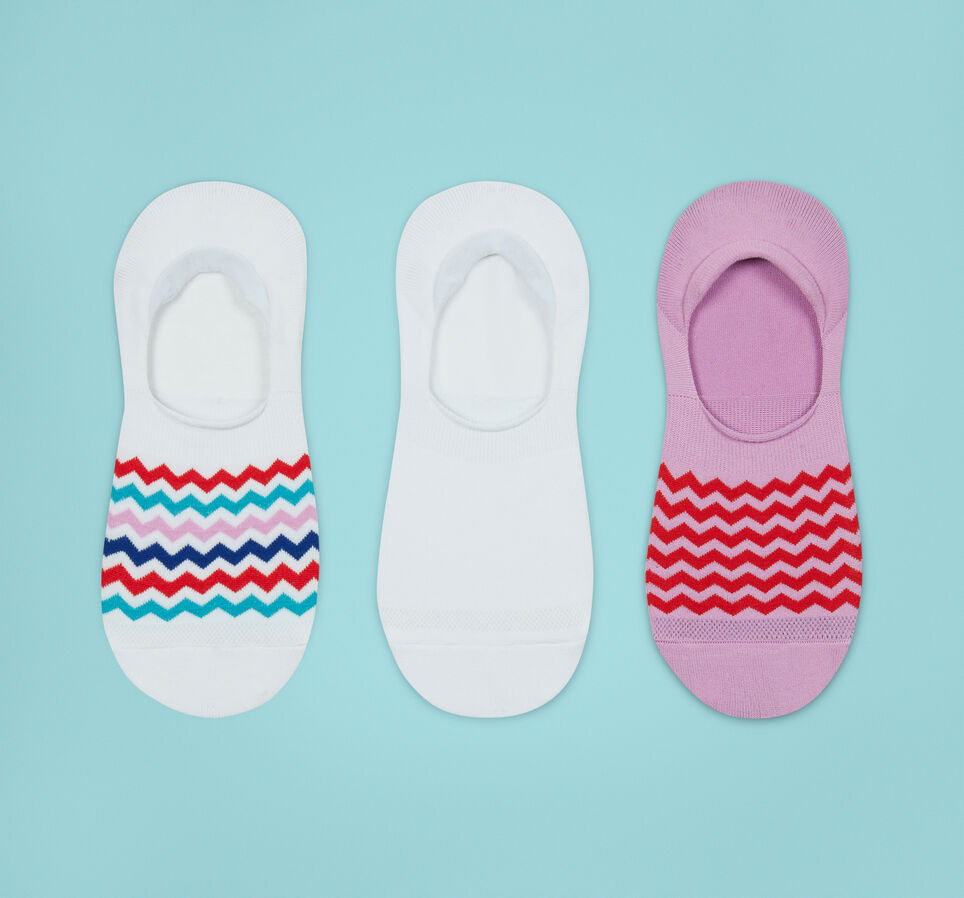 3-Pack Mini Volt Zig Zag Liner Socks White/Multi White Peony/Univer