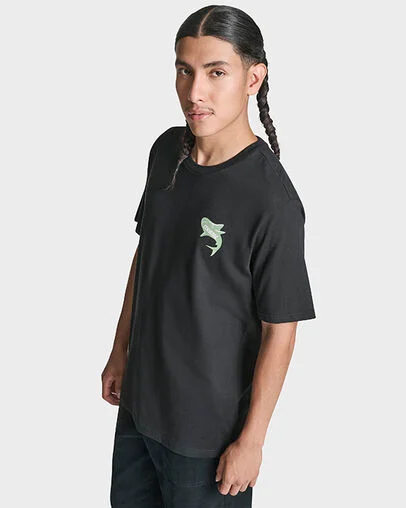 Shark Comic T-Shirt Black, Full Body View
